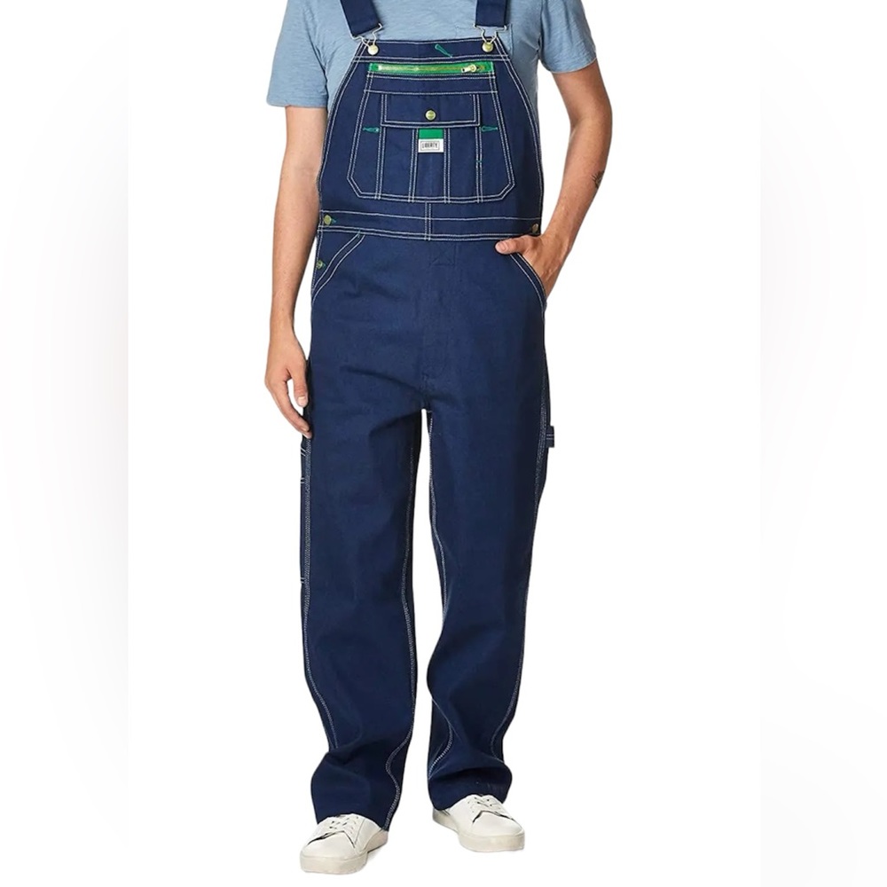 Liberty‎ Men's Bib Overalls Denim Carpenter Overalls 100% Cotton Sz 40 X 28 NEW